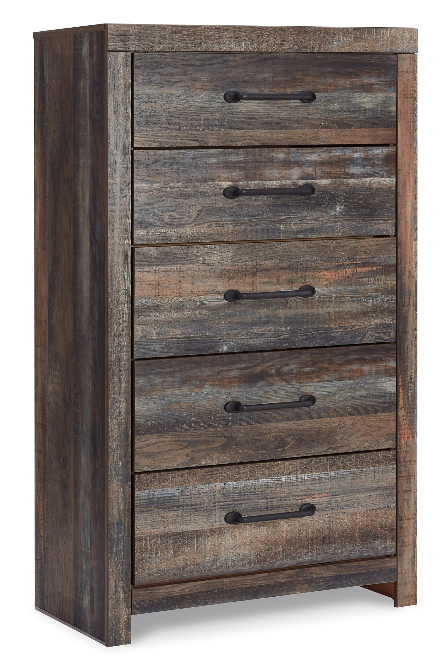 Drystan Panel Bed With 2 Storage Drawers With Mirrored Dresser And Chest