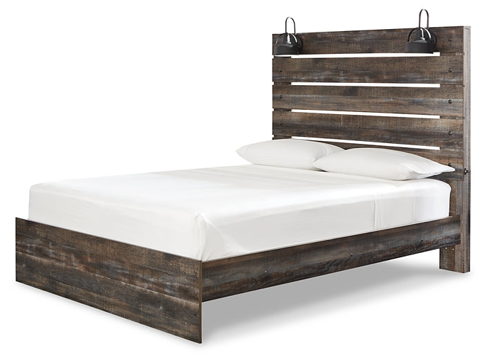 Drystan Panel Bed With Mirrored Dresser And 2 Nightstands