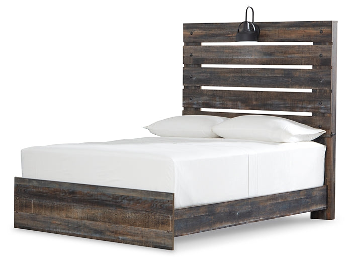Drystan Panel Bed With Mirrored Dresser And 2 Nightstands