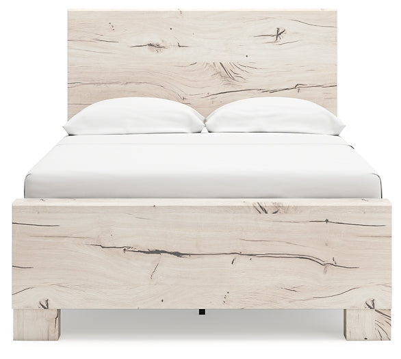 Full Panel Bed with Mirrored Dresser