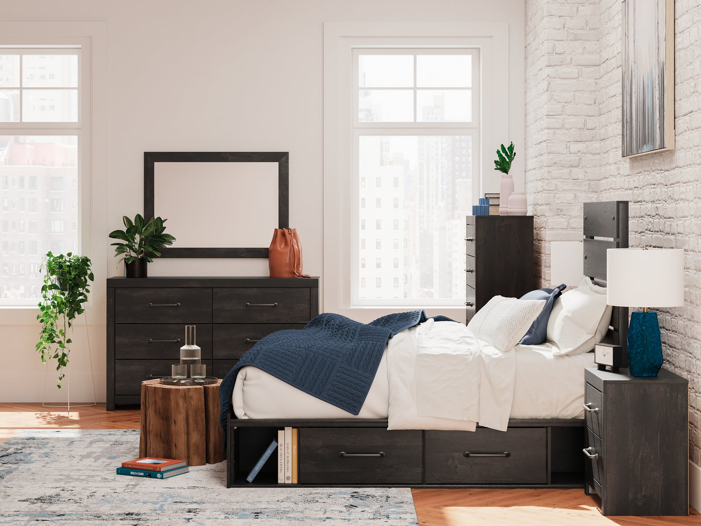 Hollivern Panel Bed With Storage