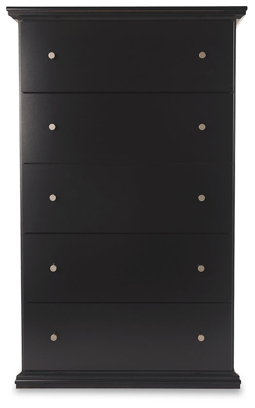 Twin Panel Bed with Mirrored Dresser and Chest