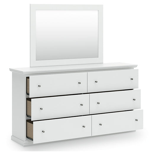 Bostwick Shoals Queen Panel Bed with Mirrored Dresser and Nightstand