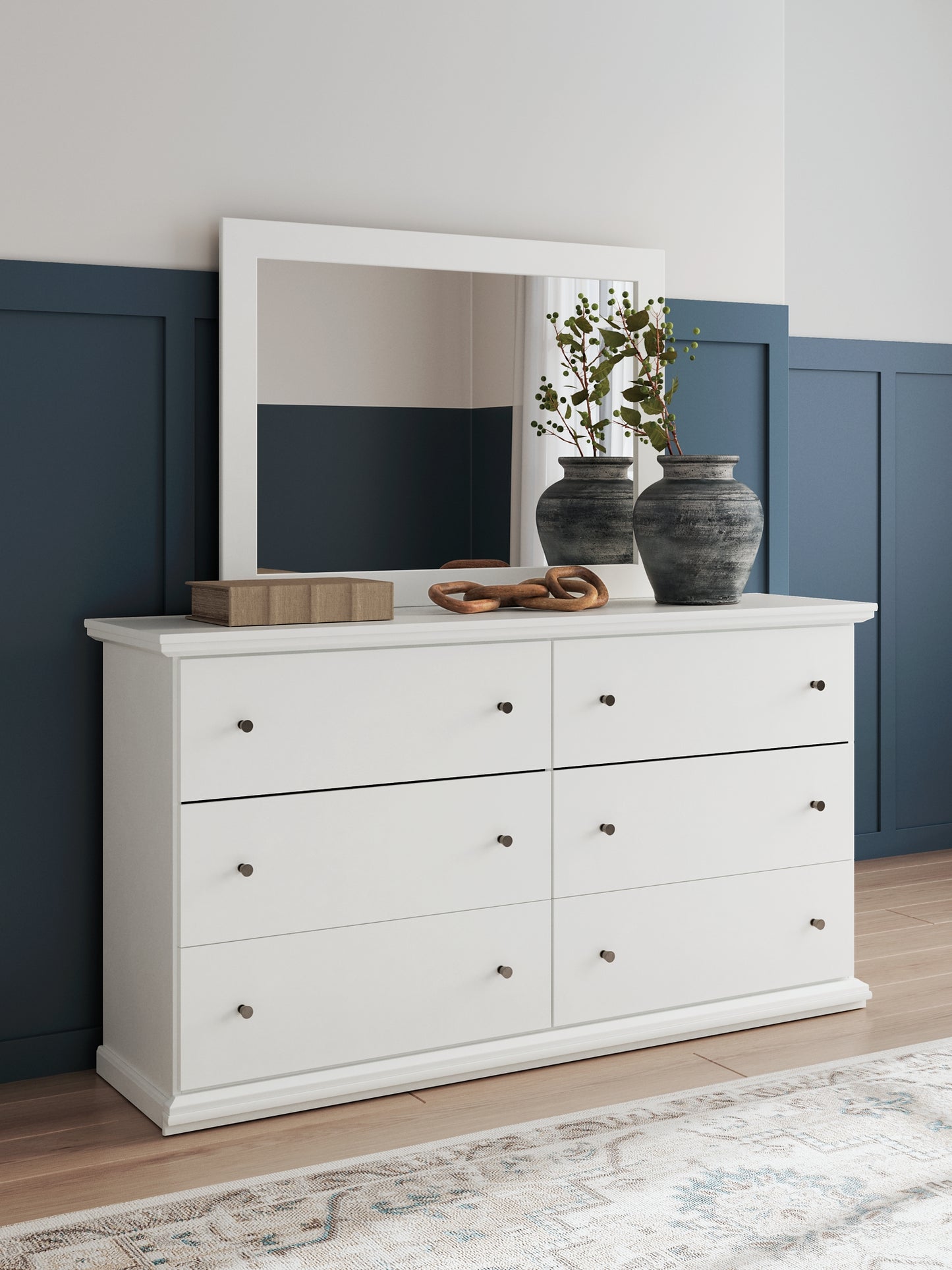 Bostwick Shoals Queen Panel Bed with Mirrored Dresser and Nightstand