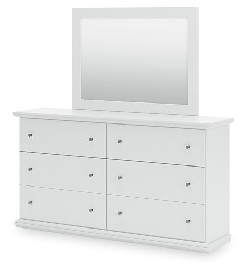 Bostwick Shoals King Panel Bed with Mirrored Dresser, Chest and Nightstand