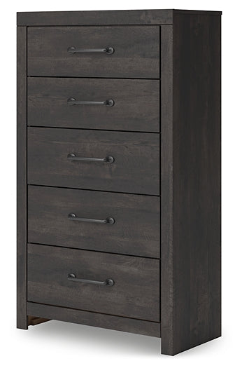 Hollivern Full Panel Bed with Mirrored Dresser and Chest