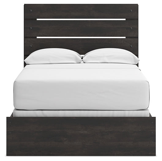 Hollivern Full Panel Bed with Mirrored Dresser and Chest