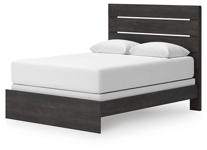 Hollivern Queen Panel Bed with Mirrored Dresser, Chest and Nightstand