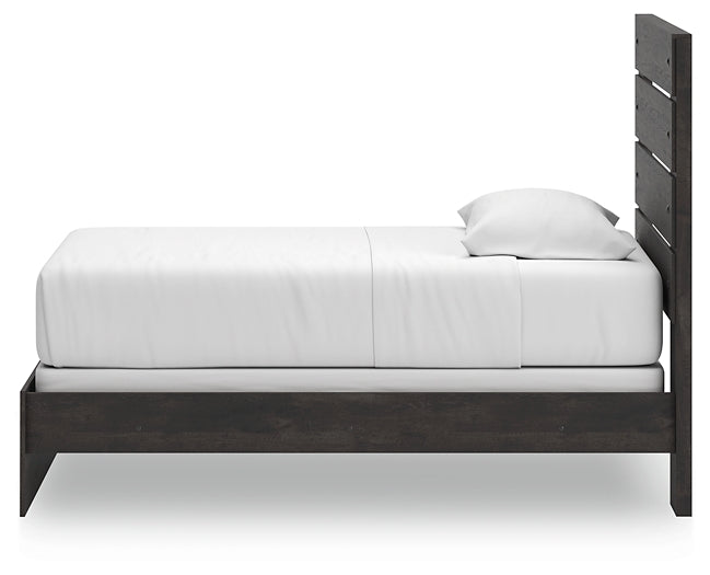 Hollivern Twin Panel Bed with Mirrored Dresser