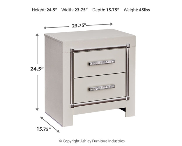 Zyniden Queen Upholstered Panel Bed with Mirrored Dresser and Nightstand