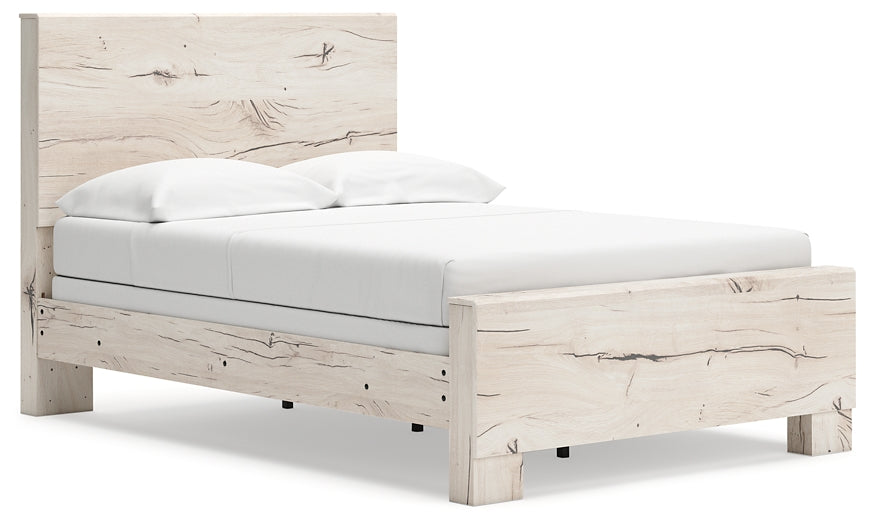 Full Panel Bed with Mirrored Dresser and Chest