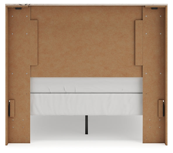 Full Panel Bed with Mirrored Dresser and Chest