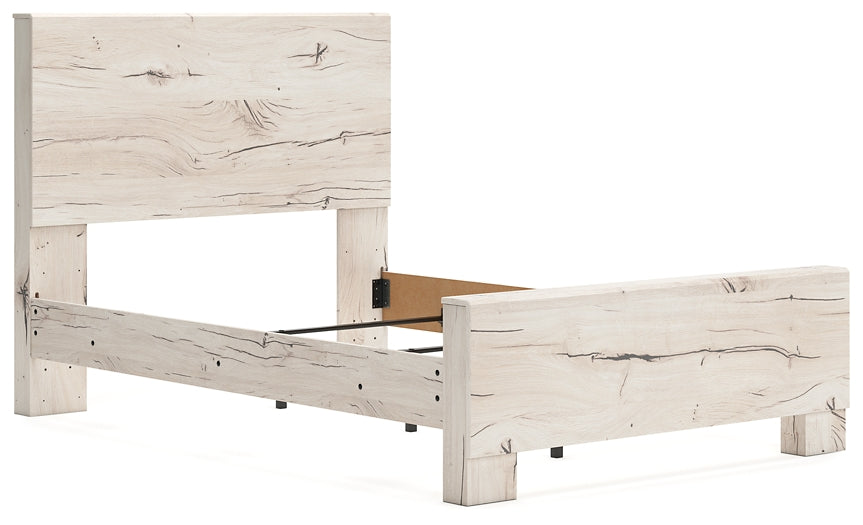 Full Panel Bed with Mirrored Dresser and Chest