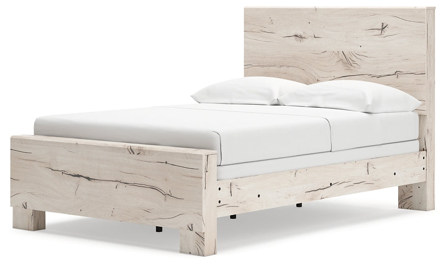 Full Panel Bed with Mirrored Dresser and Chest