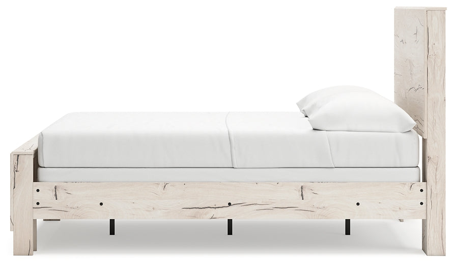Full Panel Bed with Mirrored Dresser and Chest
