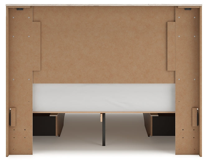 Queen Panel Bed with Mirrored Dresser