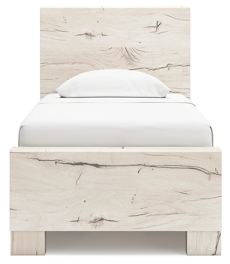 Twin Panel Bed with Mirrored Dresser and Nightstand