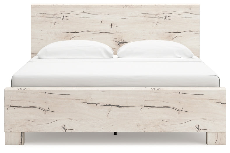 King Panel Bed with Mirrored Dresser, Chest and Nightstand