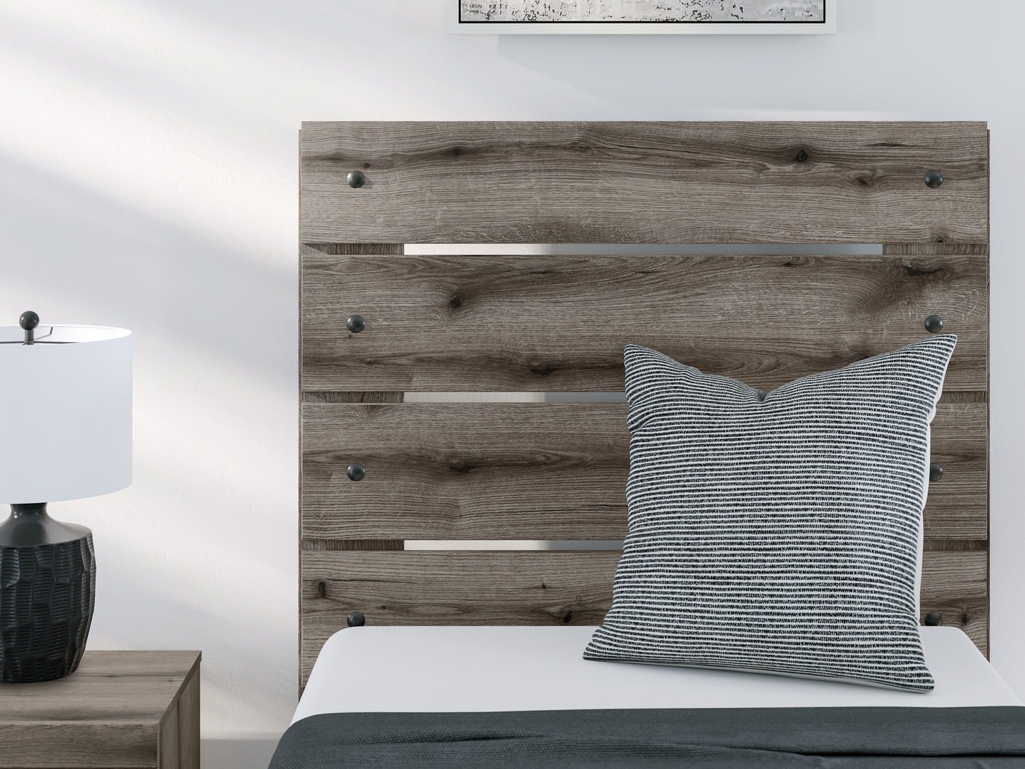 Graystorm Twin Panel Storage Bed with Mirrored Dresser