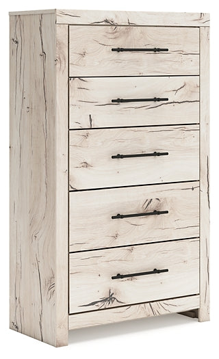 King Panel Bed with Mirrored Dresser and Chest