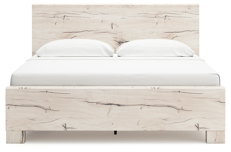 King Panel Bed with Mirrored Dresser and Chest