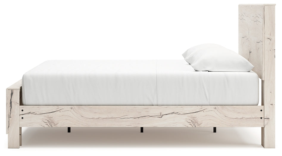 King Panel Bed with Mirrored Dresser and Chest