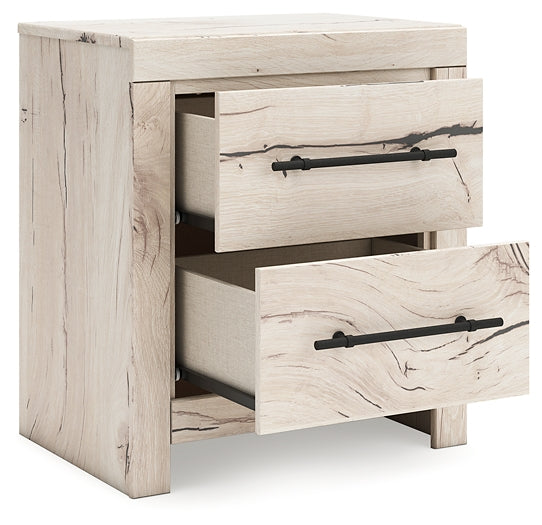 King Panel Storage Bed with Mirrored Dresser, Chest and Nightstand