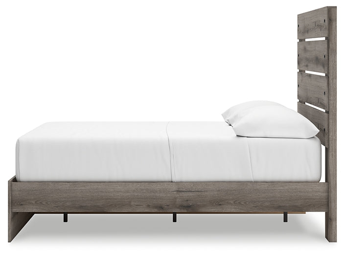Graystorm Full Panel Bed with Storage with Mirrored Dresser and Chest