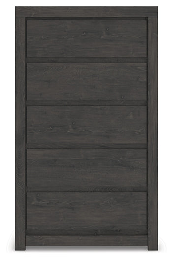 Queen Panel Storage Bed with Mirrored Dresser, Chest and Nightstand