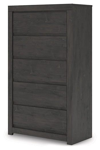 Queen Panel Storage Bed with Mirrored Dresser, Chest and Nightstand