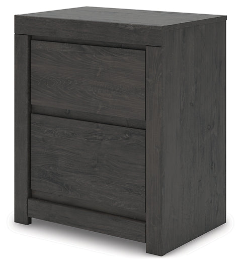King Panel Bed with Mirrored Dresser and Nightstand