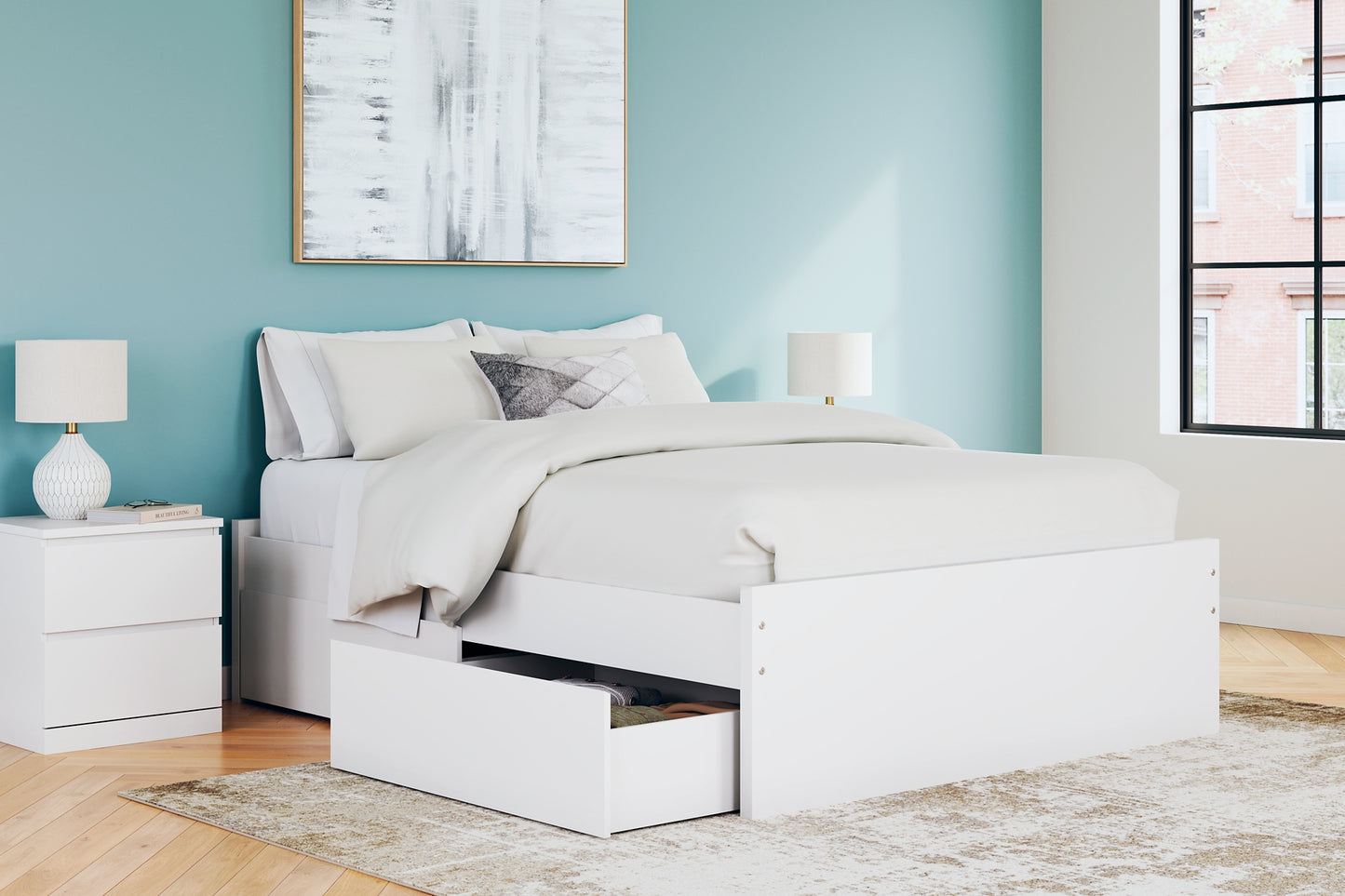 Ashley Express - Onita Queen Platform Bed with 1 Side Storage