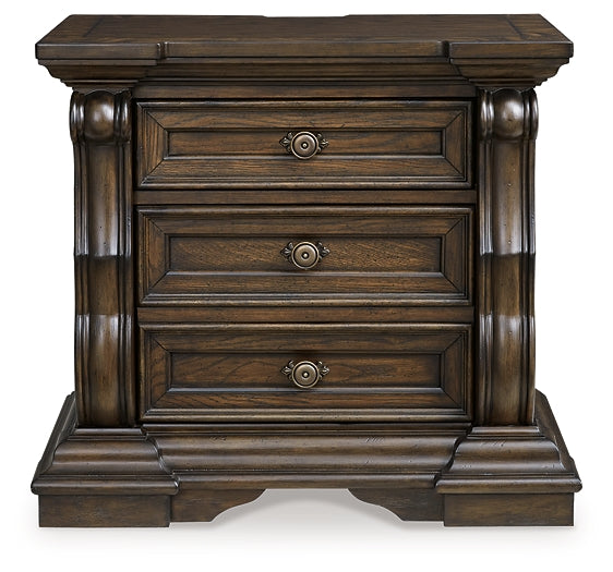 Maylee California King Upholstered Bed with Mirrored Dresser, Chest and Nightstand