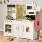 Tiny Land® Iconic Wooden Play Kitchen – Cream Pretend Cooking Set for Kids