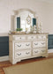 Realyn  Sleigh Bed With Mirrored Dresser And 2 Nightstands