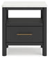 Cadmori Full Upholstered Panel Bed with Mirrored Dresser and 2 Nightstands