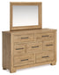 Galliden Queen Panel Bed with Mirrored Dresser