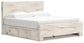 King Panel Bed with Mirrored Dresser