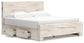 King Panel Bed with Mirrored Dresser