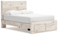 Full Panel Storage Bed with Mirrored Dresser