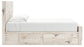 King Panel Bed with Mirrored Dresser