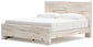 King Panel Bed with Mirrored Dresser