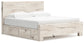 King Panel Bed with Mirrored Dresser