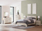 Queen Panel Bed with Mirrored Dresser