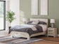 Queen Panel Bed with Mirrored Dresser
