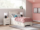 Twin Panel Bed with Mirrored Dresser