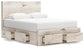 Queen Panel Storage Bed with Mirrored Dresser