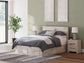 Queen Panel Storage Bed with Mirrored Dresser