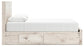 Queen Panel Storage Bed with Mirrored Dresser