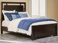 Covetown Full Panel Bed with Mirrored Dresser and 2 Nightstands